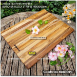 Cutting board butcher block STRIPES RECTANGLE 40x30x2cm +/-1.6kg talenan kayu jati Jepara